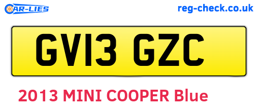 GV13GZC are the vehicle registration plates.