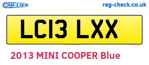 LC13LXX are the vehicle registration plates.