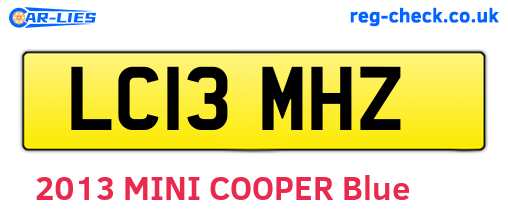 LC13MHZ are the vehicle registration plates.