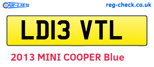 LD13VTL are the vehicle registration plates.