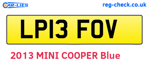 LP13FOV are the vehicle registration plates.