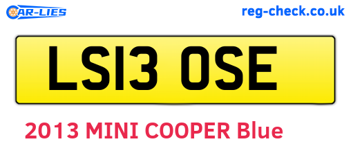 LS13OSE are the vehicle registration plates.