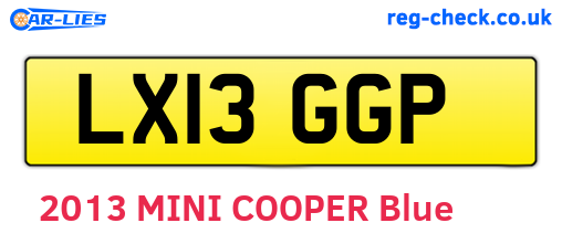 LX13GGP are the vehicle registration plates.