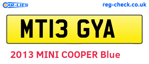 MT13GYA are the vehicle registration plates.