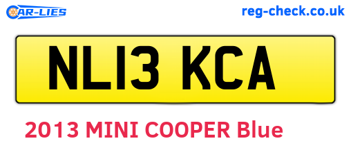 NL13KCA are the vehicle registration plates.