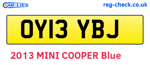 OY13YBJ are the vehicle registration plates.