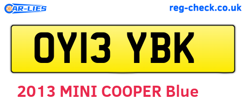 OY13YBK are the vehicle registration plates.