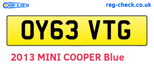 OY63VTG are the vehicle registration plates.