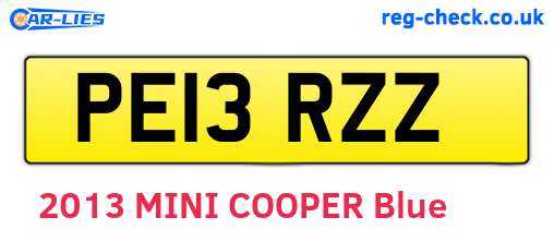 PE13RZZ are the vehicle registration plates.