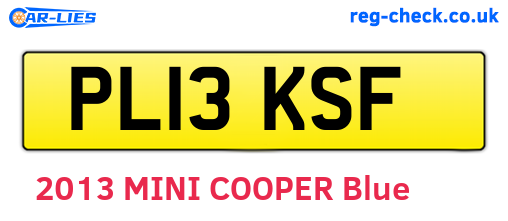 PL13KSF are the vehicle registration plates.