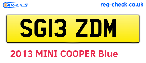 SG13ZDM are the vehicle registration plates.