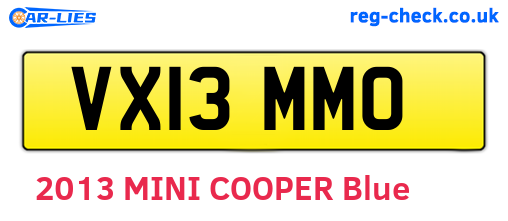 VX13MMO are the vehicle registration plates.
