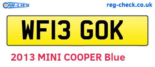 WF13GOK are the vehicle registration plates.