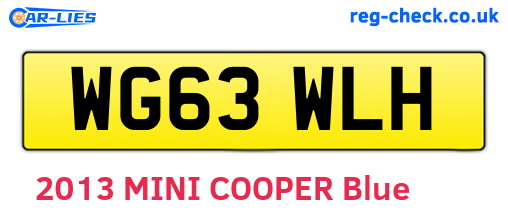 WG63WLH are the vehicle registration plates.