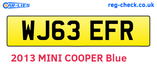 WJ63EFR are the vehicle registration plates.