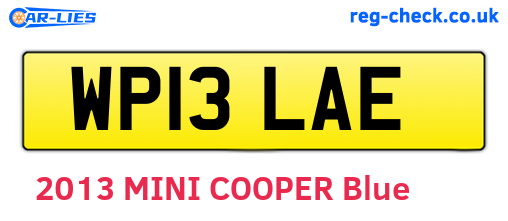 WP13LAE are the vehicle registration plates.