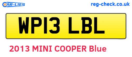 WP13LBL are the vehicle registration plates.