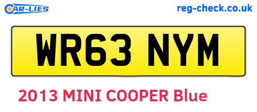WR63NYM are the vehicle registration plates.