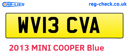 WV13CVA are the vehicle registration plates.