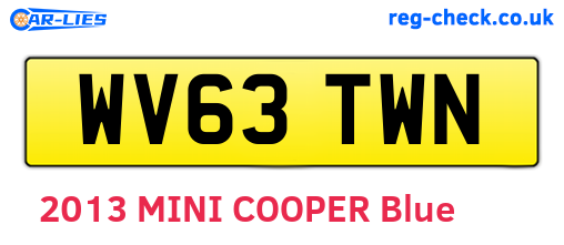 WV63TWN are the vehicle registration plates.