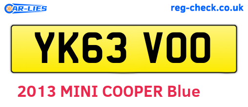 YK63VOO are the vehicle registration plates.