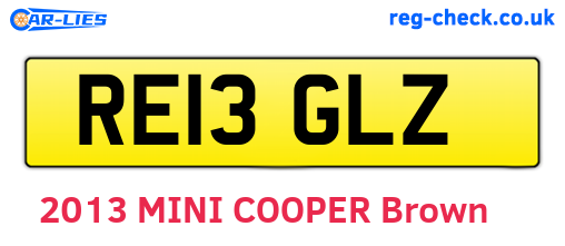 RE13GLZ are the vehicle registration plates.