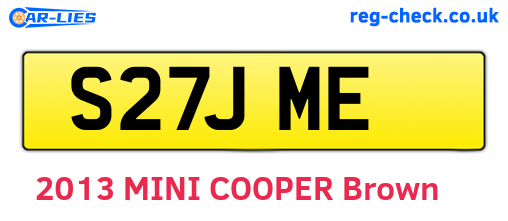 S27JME are the vehicle registration plates.
