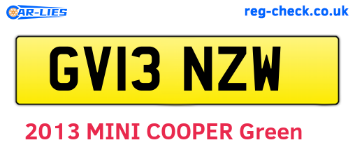 GV13NZW are the vehicle registration plates.