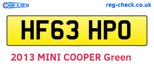 HF63HPO are the vehicle registration plates.