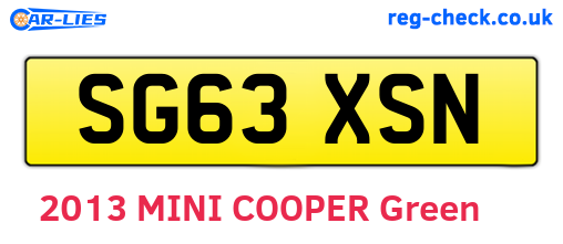 SG63XSN are the vehicle registration plates.