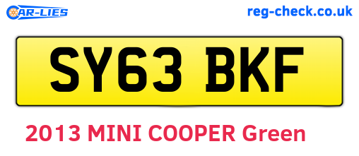 SY63BKF are the vehicle registration plates.