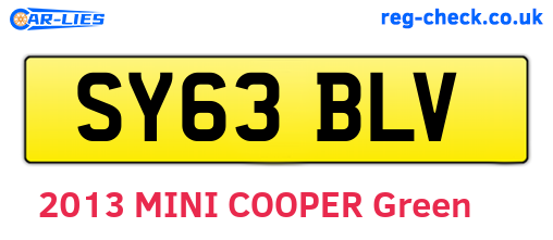 SY63BLV are the vehicle registration plates.