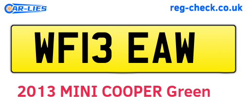 WF13EAW are the vehicle registration plates.