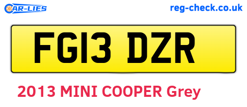 FG13DZR are the vehicle registration plates.