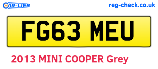 FG63MEU are the vehicle registration plates.