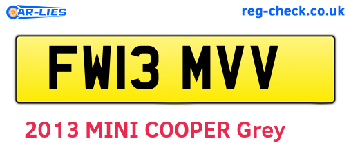 FW13MVV are the vehicle registration plates.