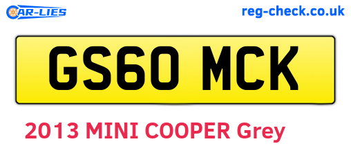 GS60MCK are the vehicle registration plates.