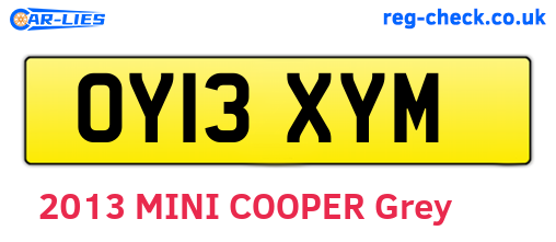 OY13XYM are the vehicle registration plates.