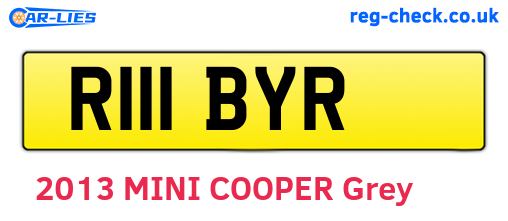 R111BYR are the vehicle registration plates.