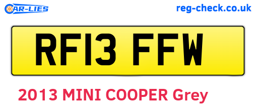 RF13FFW are the vehicle registration plates.