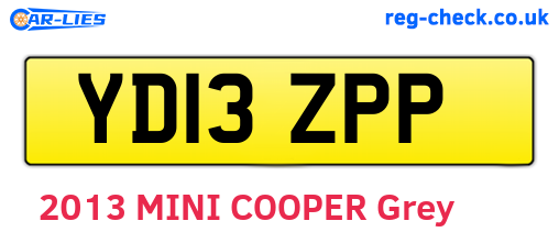 YD13ZPP are the vehicle registration plates.