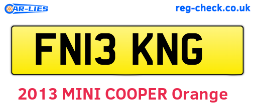 FN13KNG are the vehicle registration plates.