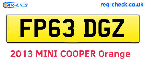FP63DGZ are the vehicle registration plates.