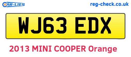 WJ63EDX are the vehicle registration plates.