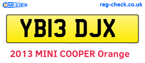 YB13DJX are the vehicle registration plates.