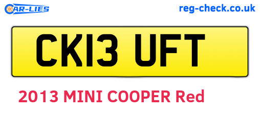 CK13UFT are the vehicle registration plates.
