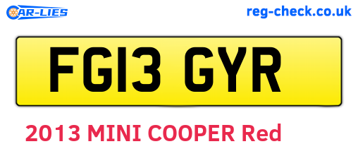 FG13GYR are the vehicle registration plates.