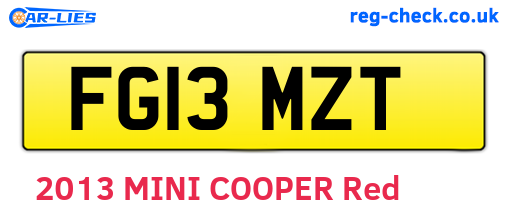 FG13MZT are the vehicle registration plates.