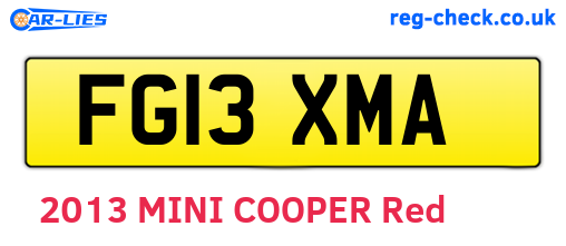 FG13XMA are the vehicle registration plates.