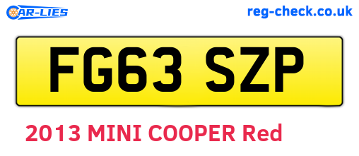 FG63SZP are the vehicle registration plates.